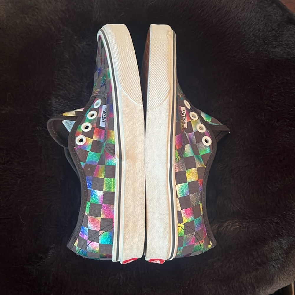 🎯VANS•METALLIC CHECKERBOARD LOW TOP LACE UP•SIZE M4|W5.5|EUR35 - Picture 12 of 15